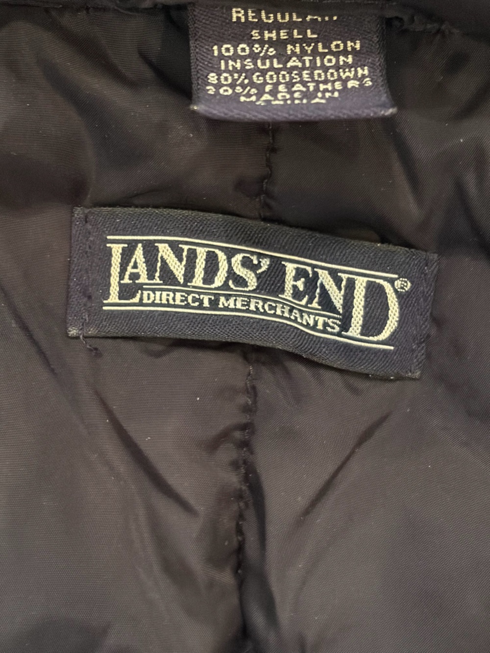 Land's End Quilted Nylon Vest Men's XL Navy Goosedown/Feathers - Picture 4 of 7
